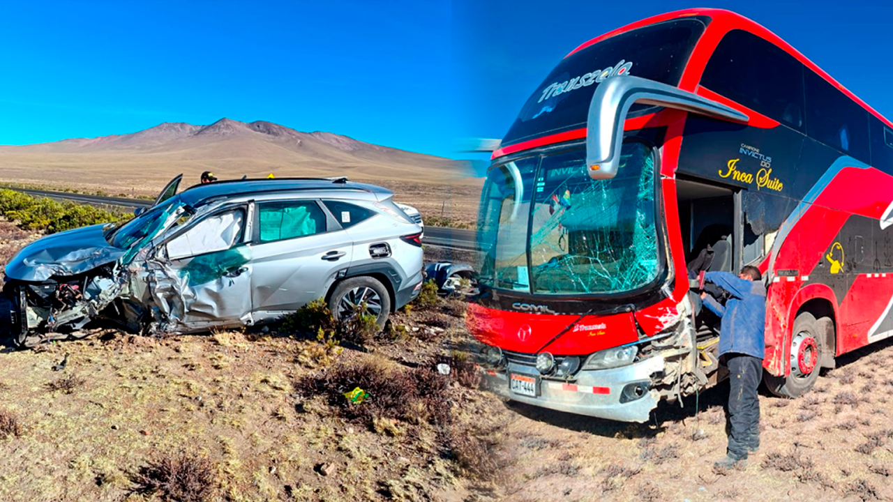 Tres heridos deja choque entre bus interprovincial y camioneta en la ...