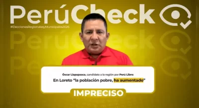 Candidato al GORE Loreto afirma que la pobreza ha aumentado en Loreto, pero el indicador más bien ha ido variando