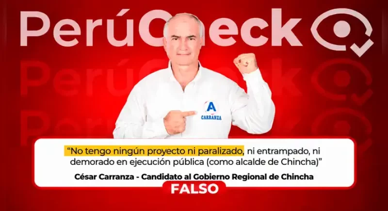 César Carranza sí dejó Municipalidad de Chincha con proyecto paralizado, contrario a lo que afirmó durante el debate