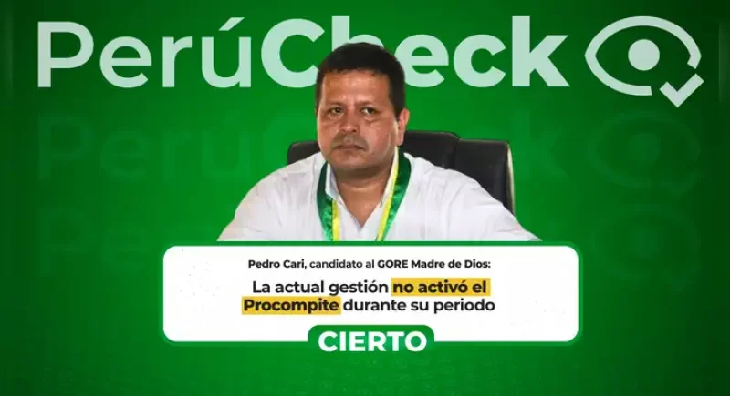 Es cierto que el Gobierno regional de Madre de Dios no activó Procompite durante la actual gestión, como afirmó Pedro Cari