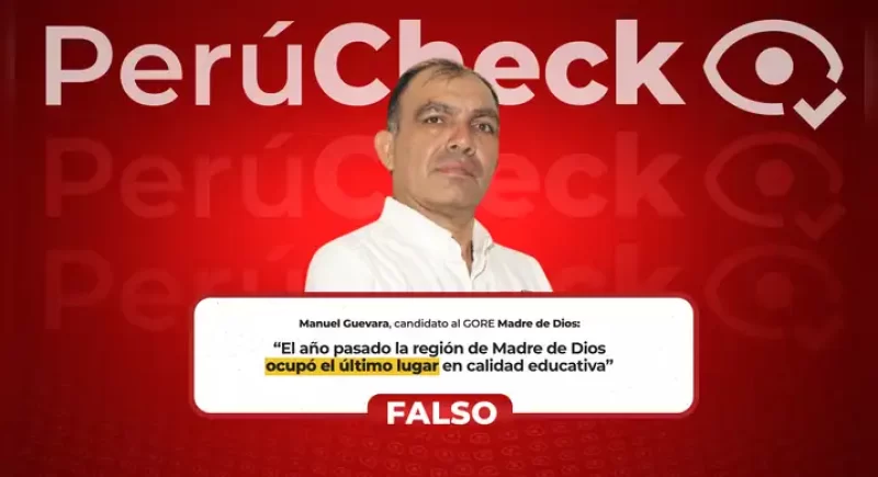 Es falso que Madre de Dios esté en último lugar en calidad educativa, como indicó el candidato del Partido del Buen Gobierno al GORE, Manuel Guevara