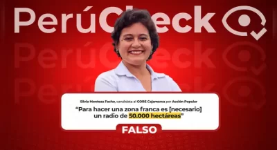 Es falso que una zona franca requiera de 50,000 hectáreas, como señaló Silvia Monteza, candidata al GORE de Cajamarca