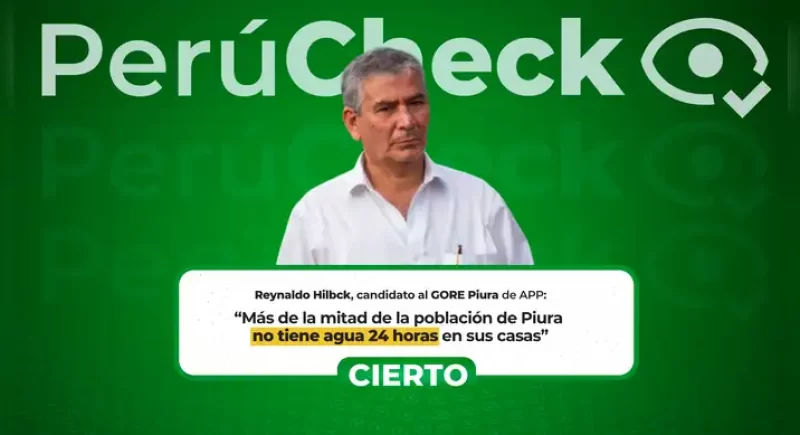 Más de la mitad de la población de Piura no tiene agua las 24 horas del día, como dijo el candidato Reynaldo Hilbck}